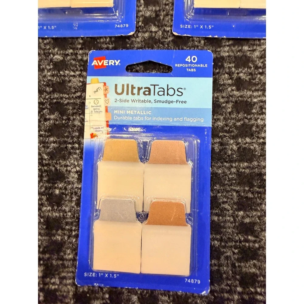 3 Avery UltraTabs Mini Metallic 40 Repositionable Tabs‎